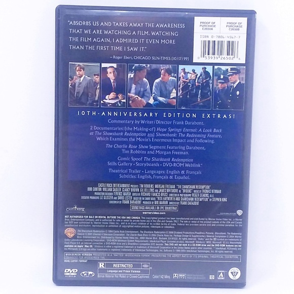 ✨4/$35✨ The Shawshank Redemption DVD - Picture 8 of 8